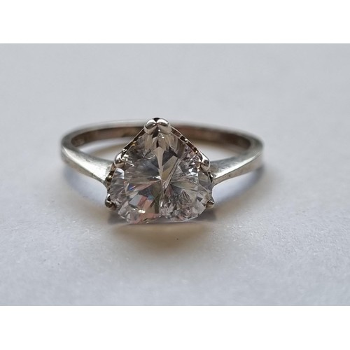 71 - A Silver heart shape Ring.