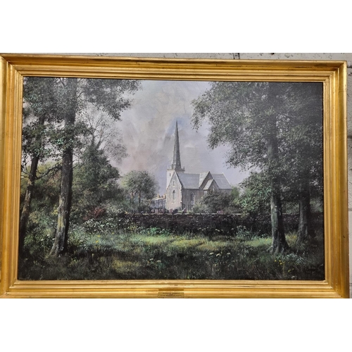 139 - Clive Madgwick (1934 - ) An Oil on Canvas of Bangor Abbey. Signed.  61 x 92 cms approx.