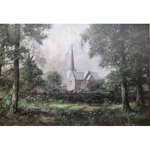 139 - Clive Madgwick (1934 - ) An Oil on Canvas of Bangor Abbey. Signed.  61 x 92 cms approx.
