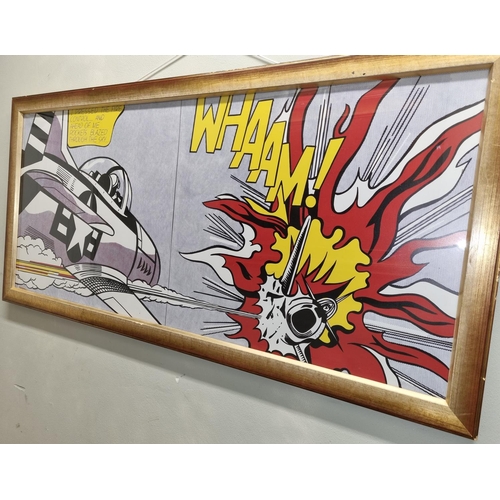 53 - Whaam, after Ray Lichtenstein a coloured print. 'I Pressed the fire control and ahead of me rockets ... 