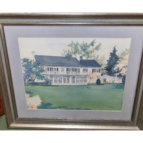 700 - A 20th Century Watercolour of a House by Hank Pugh. Signed LR. 35 x 43 cm approx.