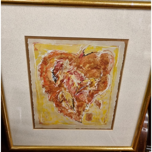741 - A 20th Century Pastel of a Leaf. Monogrammed EV and dated '98. 23 x 19 cm approx.
