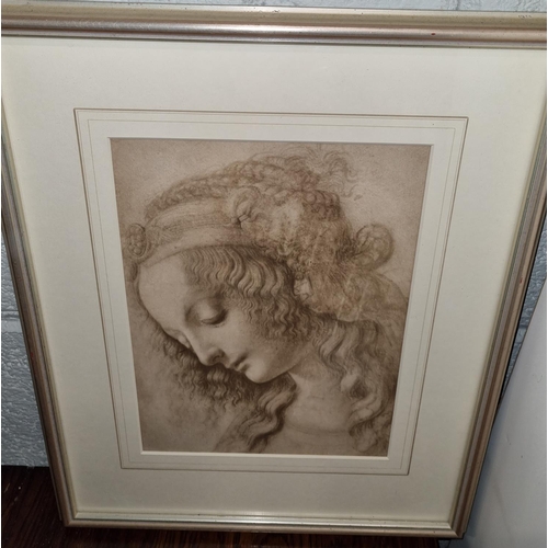 757 - A Classical Print of a lady. 29 x 22 cm approx.
