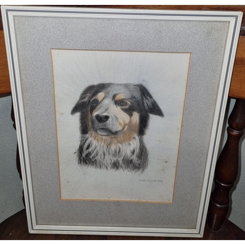 743 - A John Hickin Watercolour of a Dog.
