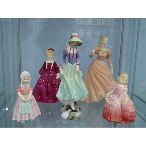 24 - A Royal Doulton 'Grandmother's Dress' Figurine, together with 'Tootless', 'Rose' and 'Polly' all wit... 