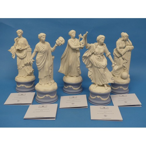 57 - A quantity of Wedgwood; The Classical Muses Collection, comprising Callilope 84/12500; Thalia 257/12... 