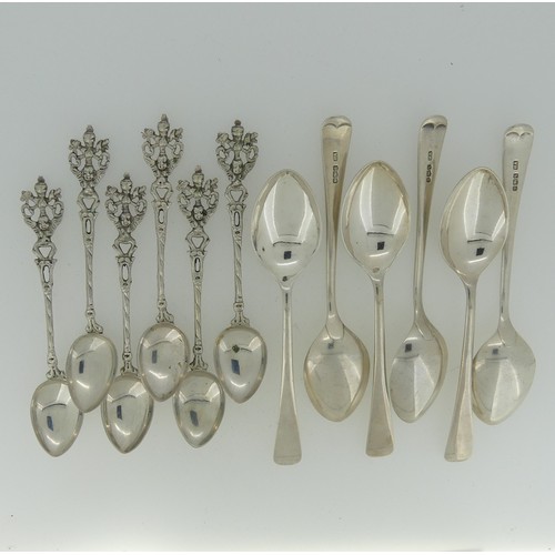 34 - A set of six George VI silver Old English pattern Teaspoons, by Atkin Brothers, hallmarked Sheffield... 