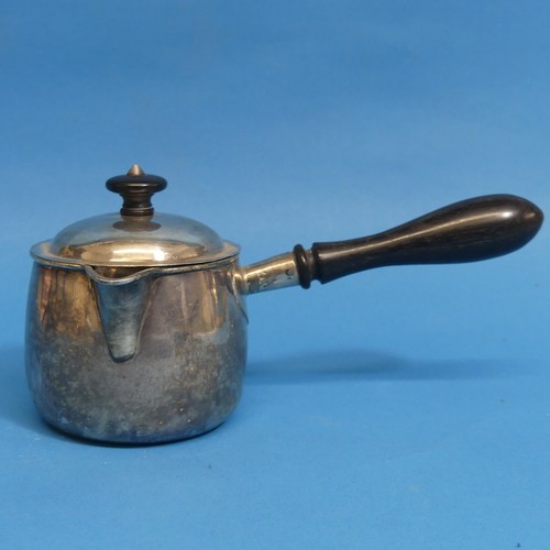 38 - A Victorian silver Brandy Warming Pan, by Ephraim Tysall, hallmarked London, 1873, of traditional ci... 
