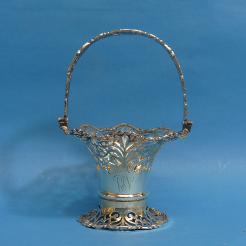 25 - A George V silver swing handled Basket, by Josiah Williams & Co., hallmarked London, 1910, of ci... 