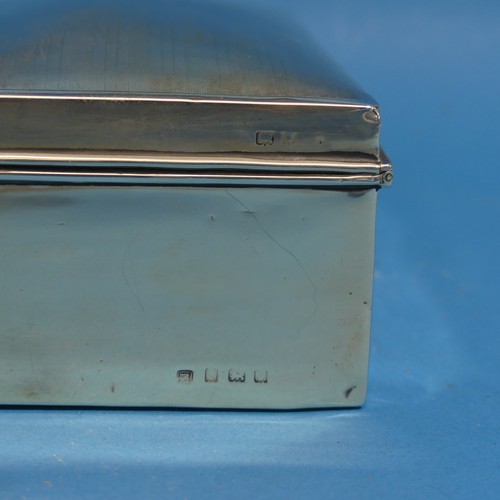 26 - A George V silver Cigarette Box, by A & J Zimmerman Ltd., hallmarked Birmingham, 1920, of tradit... 