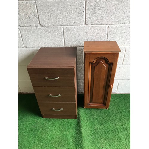 57 - Small chest of draws and narrow cabinet