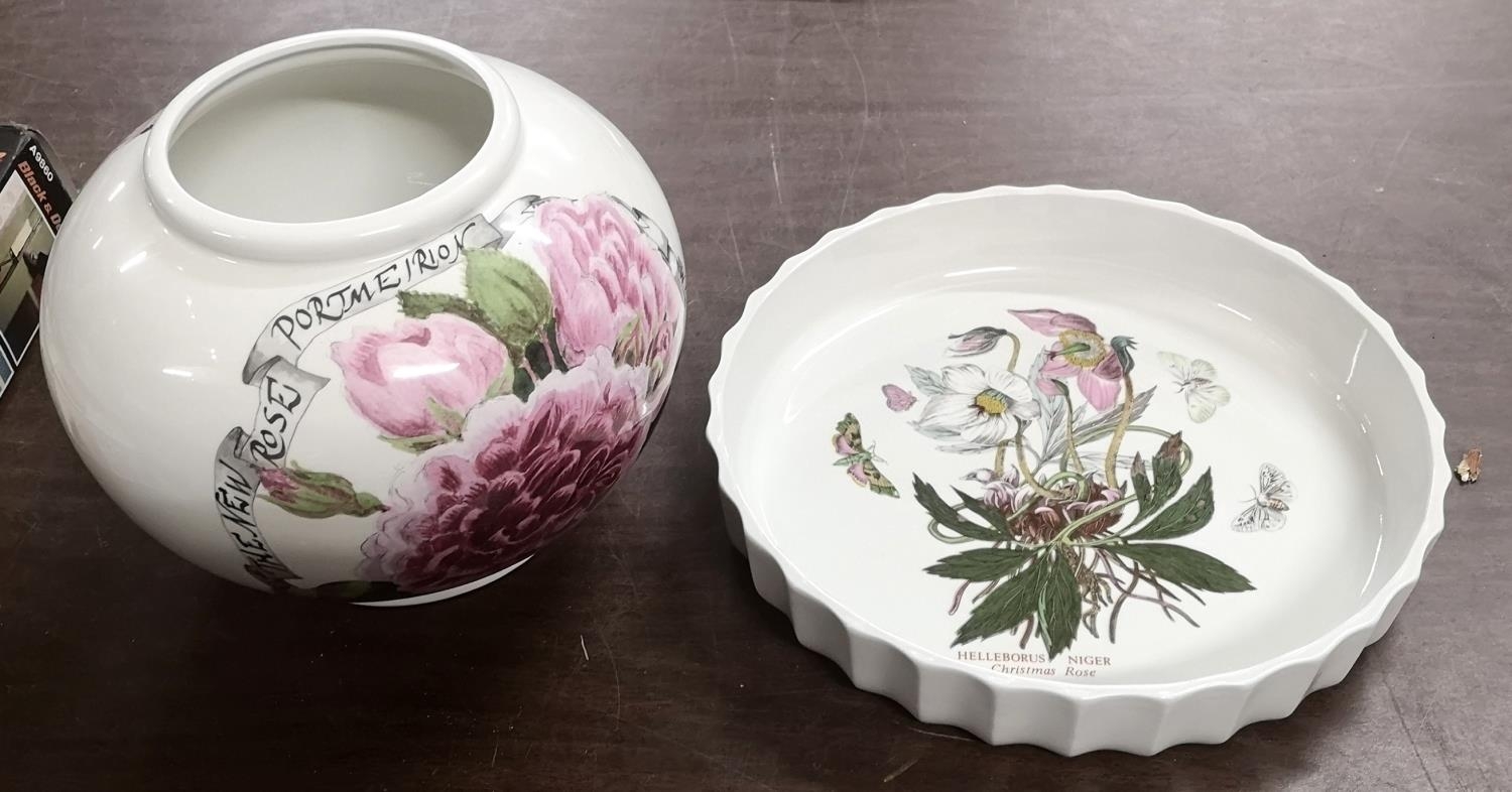 24 5 Cm Diameter Portmeirion Pottery Christmas Rose Flan Dish 20