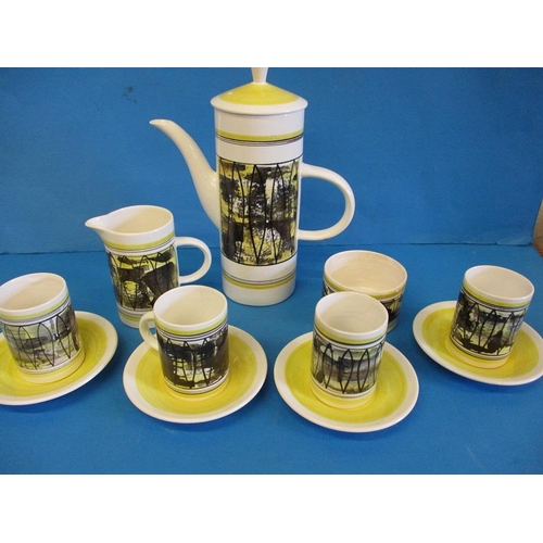 A retro Rye pottery coffee set,