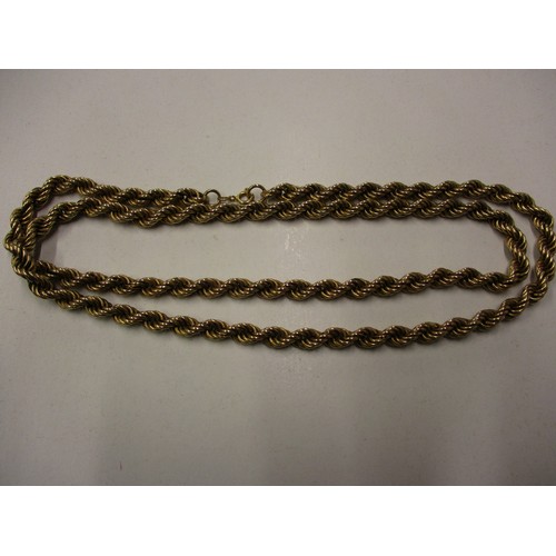 41 - A large 9ct gold twisted rope necklace, approx. weight 56.4g approx. linear length 87cm