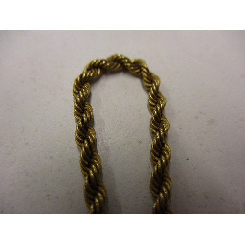 47 - A 9ct gold hollow rope necklace with 9ct gold pendant, approx. weight 12.3g approx. linear length 40... 