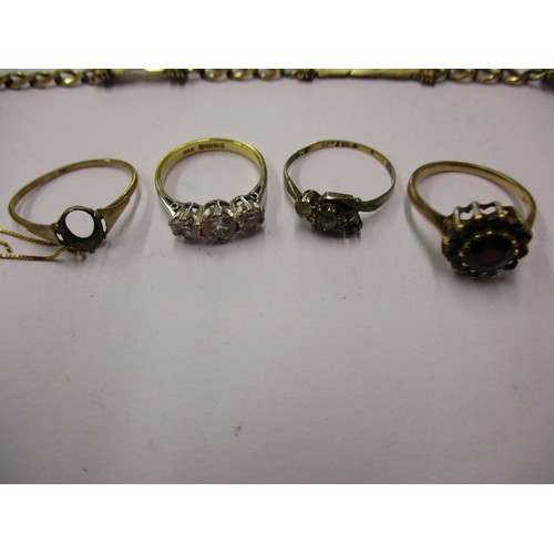 53 - A quantity of gold items, approx. combined weight 16.7g, most 9ct  but includes one 18ct ring