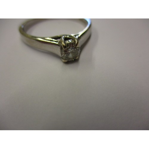 26 - An 18ct white gold diamond solitaire ring, approx. ring size T, approx. weight 3.5g, approx. stone d... 