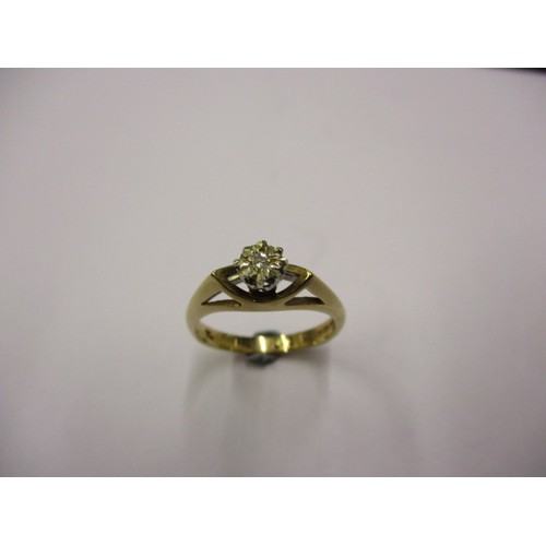 5 - A 9ct gold illusion set diamond solitaire ring. Approximate weight 2.7g