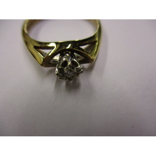5 - A 9ct gold illusion set diamond solitaire ring. Approximate weight 2.7g