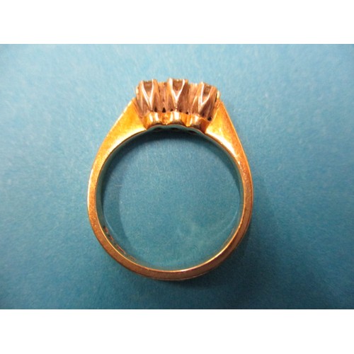 14 - A 1980s 9ct gold 3 stone diamond ring, approx. ring size ‘J’ approx.  weight 2.2g