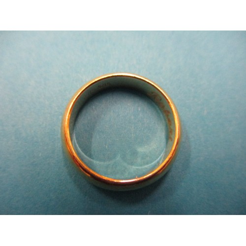 30 - A 585 yellow gold wedding band, approx. weight 4g approx. ring size ‘K1/2’ approx. width 4.4mm