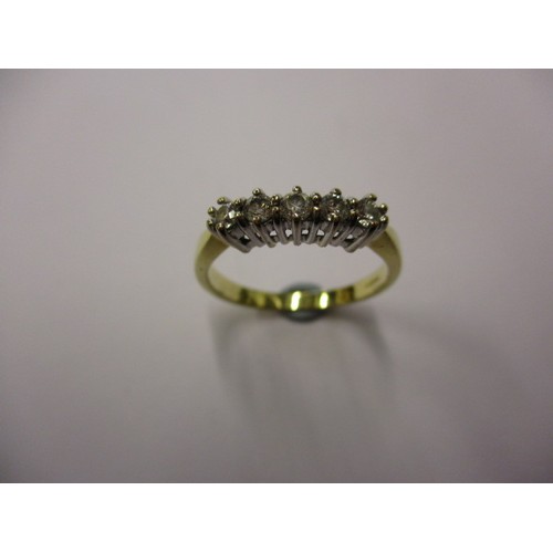 21 - An 18ct yellow gold 5 stone diamond ring, approx. ring size K approx. weight 2.6g, in pre-owned cond... 