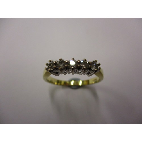 21 - An 18ct yellow gold 5 stone diamond ring, approx. ring size K approx. weight 2.6g, in pre-owned cond... 