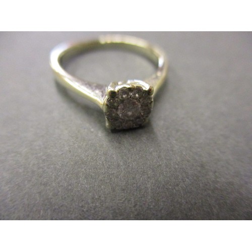23 - A 9ct white gold diamond ring, approx. ring size L approx. weight 2.3g, in pre-owned condition with ... 
