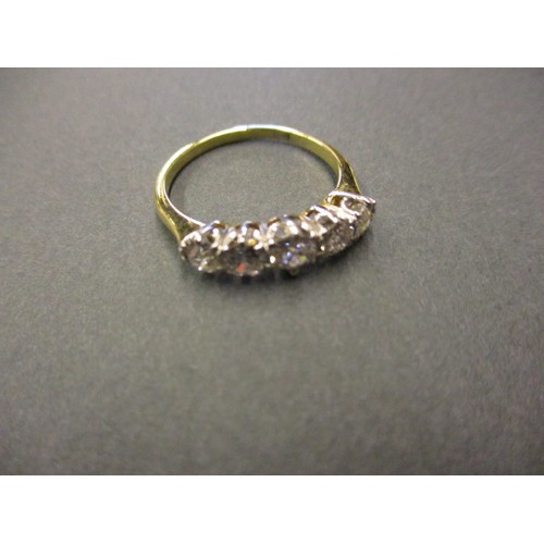 36 - An 18ct yellow gold 5 stone diamond ring, approx. ring size M approx. weight 2.6g, in pre-owned cond... 