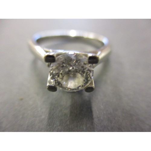 24 - A 950 platinum diamond solitaire ring, the stone being 1.07ct weight with 73 facets, approx. ring si... 