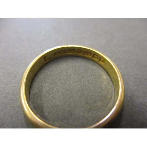 37 - A 22ct yellow gold wedding band, approx. weight 3.3g approx. ring size M, approx. width 3mm, in pre-... 