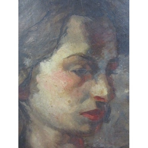 238 - An oil on board portrait in the manner of Augustus John (1878-1961) Provenanced by vendor as having ... 