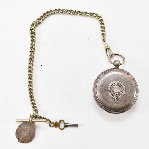 260 - An Antique English Silver Pocket Watch By J.G.Graves On Chain