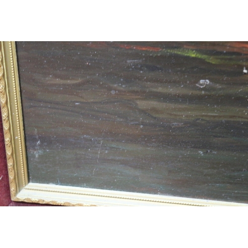 407 - Mid Century Oil on Board Classical Nautical Painting by Accomplished Amateur S.S. Gates Titled - Bat... 