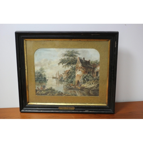 408 - Watercolour by Dutch Painter Andreas Schelfhout (1787 - 1870). Very Nicely Framed - 59 x 51cm in Fra... 
