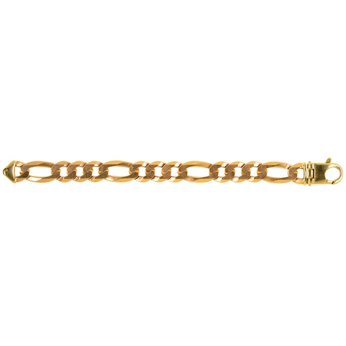 45 - A 9CT GOLD BRACELET, 21CM LONG, CONVENTION MARKED, 45.4G