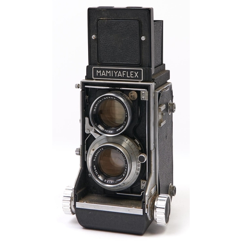 A Mamiyaflex C2 twin lens reflex medium format camera, with