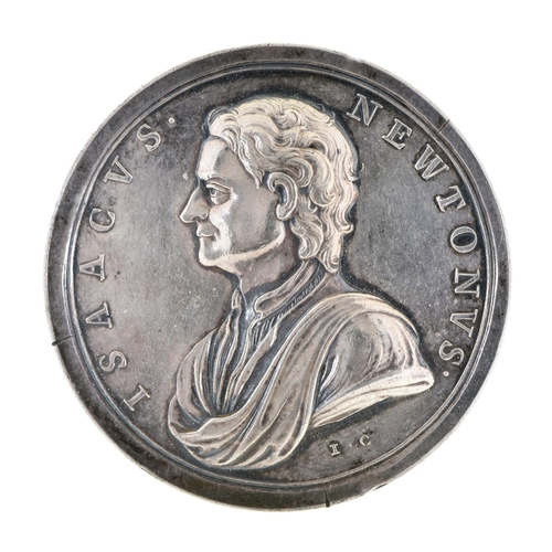 17 - Death of Isaac Newton commemorative silver medal, 1727, struck 1740 by J Croker (Eimer 504) 51mm, 60... 