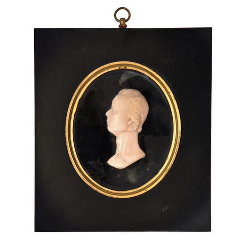 26 - A moulded wax bas relief portrait of William Pitt the Younger, published by Catherine Andras (1775-1... 