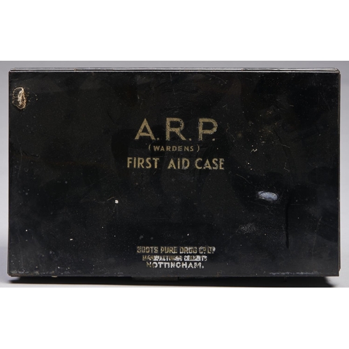 447 - Nottingham. World War Two, British Home Front – ARP (Warden's) first aid case by the Boots Pur... 