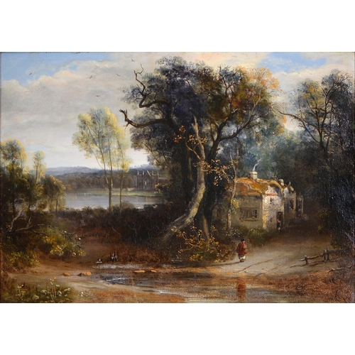 451 - John Rawson Walker (1796-1873) - A Glimpse of Newstead, signed with initials, oil on canvas, 37 x 52... 
