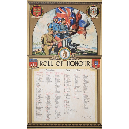 489 - World War One. Thomas Adams Ltd, Nottingham [Lace manufacturers] - Roll of Honour, pictorial chromol... 