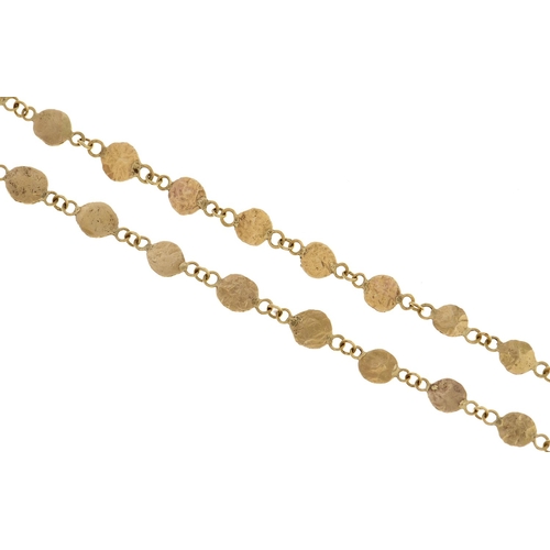 50 - An 18ct gold necklace, 92cm l, import marked London 1979, 31.8g