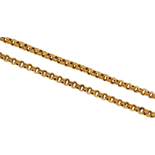 51 - A gold necklace,  54cm, 10.2g
