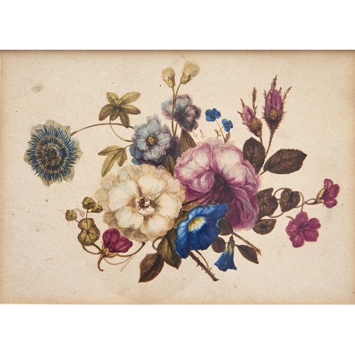 541 - John Brewer (c1760-1816) - A Group of Flowers including a Rose, Convolvulus and Passion Flower, wate... 