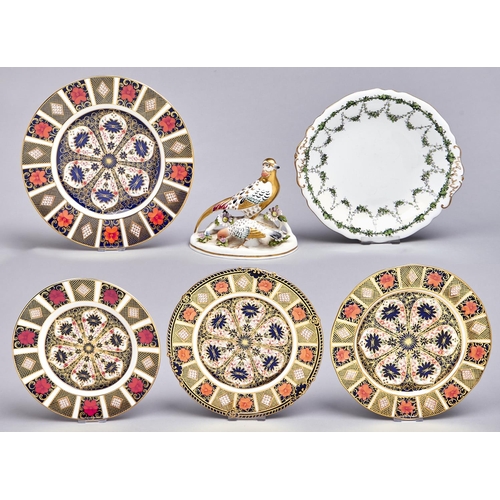 558 - Four Royal Crown Derby Imari dessert and other plates, 1920 and later, 26.5cm diam and smaller, a Ro... 