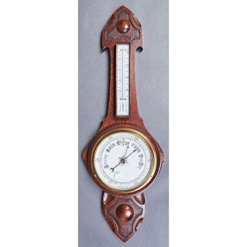 A carved oak aneroid barometer, early - auctions & price archive