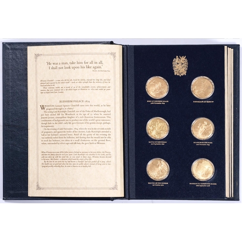 1052 - Centenary of Sir Winston Churchill. A set of twenty-four Elizabeth II commemorative silver gilt meda... 