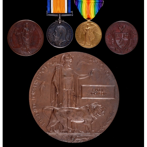 1060A - World War I, pair, plaque and scroll, British War Medal and Victory Medal 62163 Pte H Johnson Manch ... 