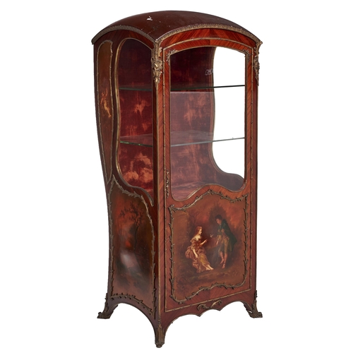 34 - An unusual French ormolu mounted kingwood and vernis Martin cabinet in the form of a sedan chair, la... 